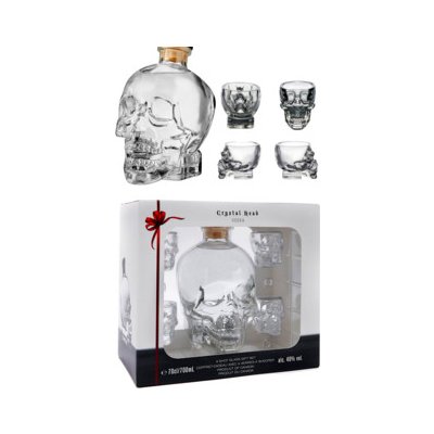 Crystal Head 40% 0,7 l (dárkové balení 4 sklenice)