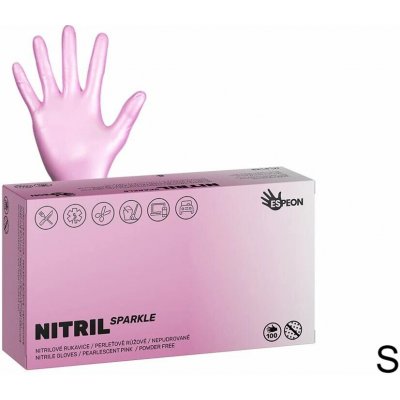 Espeon Nitril Sparkle Powder Free Gloves Pearlscent Pink 100 ks – Sleviste.cz