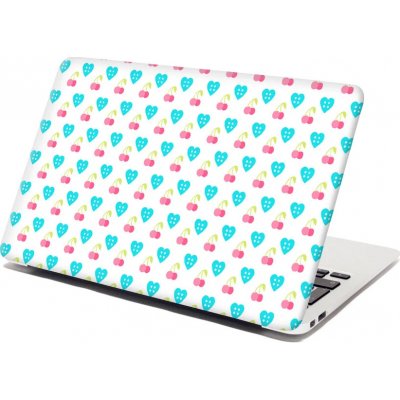 Sablio Samolepka na notebook Třešně a srdce - 38x26 cm – Zboží Živě