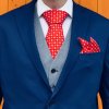 Kravata Červeno růžový Set kravata + kapesník Flowers