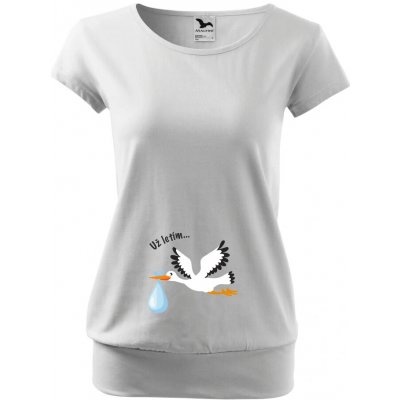 Těhotenské tričko Už letím Chlapeček Bílá – Zboží Mobilmania