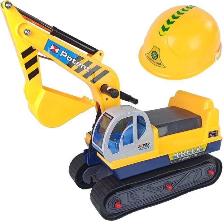LEAN Toys Velký bagr Stavební jezdecká přilba žlutá