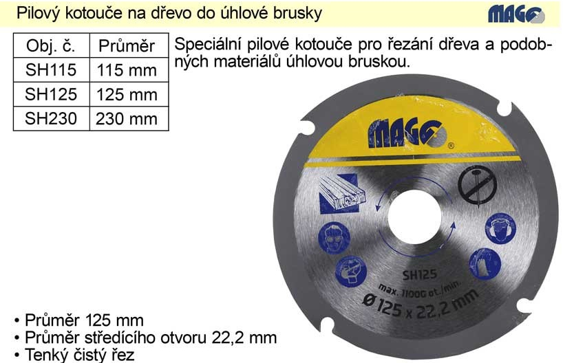 Pilový kotouč na dřevo do úhlové brusky 125 mm od 116 Kč - Heureka.cz