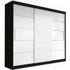 Šatní skříň Idzczak Alba 250 cm s posuvnými dveřmi Stěny černá / bílá