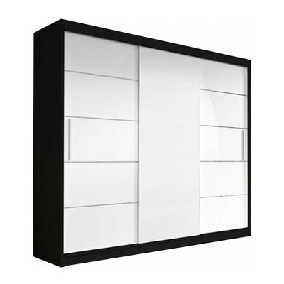 Idzczak Alba 250 cm s posuvnými dveřmi Stěny černá / bílá