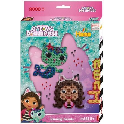 Hama zažehlovací korálky - MIDI Box, 2000ks Gábinin kouzelný domek – Zboží Dáma