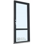 Kömmerling balkonové dveře 70 AD s příčkou OS pravé antracit/bílá 70 x 210 cm oboustranná klika + FAB + hliníkový práh – Hledejceny.cz