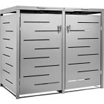 STILISTA na 2 popelnice 132 x 80 x 116 cm stříbrná – Sleviste.cz