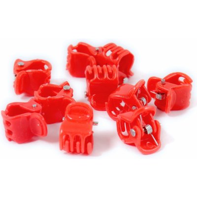 Červené skřipečky na vlasy, 10 ks – Zboží Mobilmania