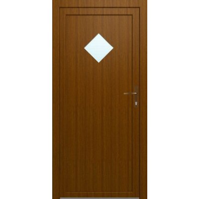 Solid Elements Optimax Vedlejší vchodové dveře Brigi, 88 L, 880 × 1980 mm, plast, levé, dub zlatý, prosklené – Zboží Mobilmania
