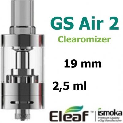 iSmoka-Eleaf GS Air 2 Clearomizér / 19mm stříbrný 2,5ml – Zboží Mobilmania