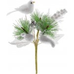 Vetvička MagicHome Vianoce s vtáčikom biela 18 cm bal. 6 ks – Hledejceny.cz