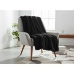 Mybesthome Přehoz na křeslo sedačku TIFFANNY černá 70 x 160 cm – Hledejceny.cz