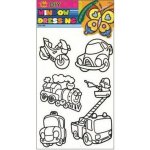 Předlohy na malování na sklo s vyvýšenou konturou dopravní prostředky 30x21cm motorka a auto – Zbozi.Blesk.cz