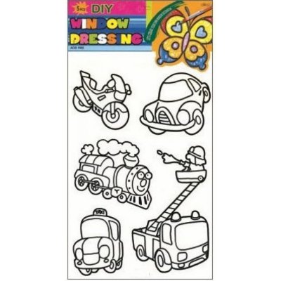 Předlohy na malování na sklo s vyvýšenou konturou dopravní prostředky 30x21cm motorka a auto – Zbozi.Blesk.cz