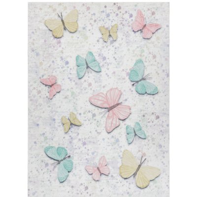Dywany Łuszczów Bambino 1610 Butterflies cream Béžová – Zboží Mobilmania