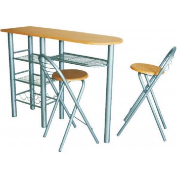 Max-i Kompletní barový set BOXER / barový stůl + 2 židle buk
