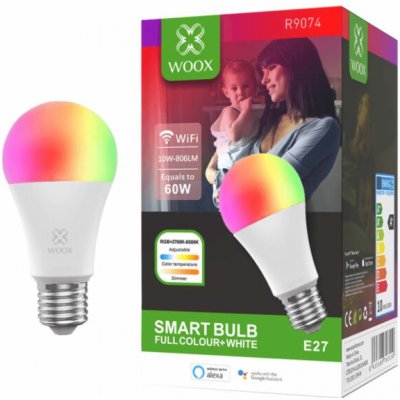 Woox Smart LED žárovka E27 10W RGB CCT R9074 WiFi Tuya – Sleviste.cz