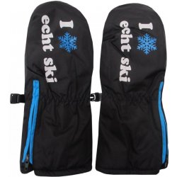 Echt C083 Dětské zimní lyžařské rukavice černá+modrá
