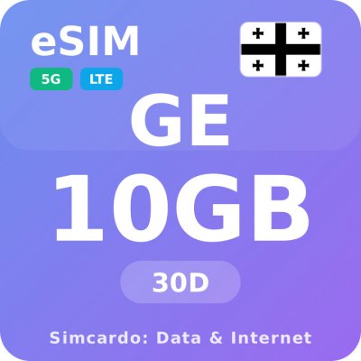 Gruzie Mobilní Internet - eSIM 10GB 30 dní datová SIM karta – Zbozi.Blesk.cz