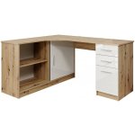 Wipmeb Sp. z o.o Psací stůl s policí a zásuvkami ROBERTO pravá dub artisan/bílá WM0051 – Zbozi.Blesk.cz