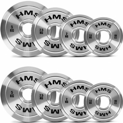 HMS TOS Sada ocelových olympijských kotoučů 2 x 1,5 - 5,0 kg 22 kg 50 mm – Zboží Dáma