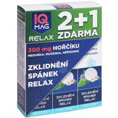 IQ Mag RELAX hořčík 300 mg 3x20 šumivých tablet