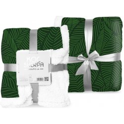 FARO Fleece deka s beránkem listy zelená