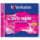 Verbatim DVD-RAM DataLife PLUS 4,7 GB 3x, Colour, slim box 3ks (43499)