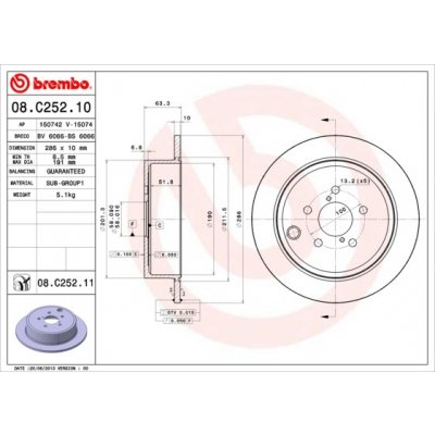 Brzdový kotouč BREMBO 08.C252.11 – Hledejceny.cz