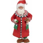 Clayre & Eef Vánoční dekorace Santa v kabátku s perníčkem a bačkorkama - 15*9*28 cm – Hledejceny.cz