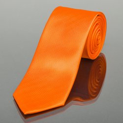 AMJ kravata pánská jednobarevná KU0030 oranžová