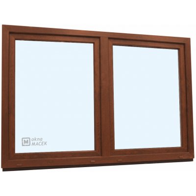 KNIPPING Plastové okno - 70 AD, 2400x1500 mm, O/OS sloupek, ořech Barva, imitace: ořech/ořech (oboustranně) – Hledejceny.cz