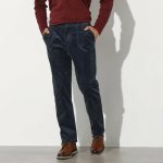 Manšestrové kalhoty pružný pas nám. modrá – Zboží Dáma