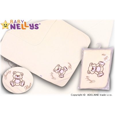 Baby Nellys Deka dečka froté velur Medvídek Teddy Bear smetanová