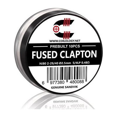 Coilology Předmotané spirálky Sandvik Fused Clapton Ni80 10ks 0,48ohm – Zboží Dáma