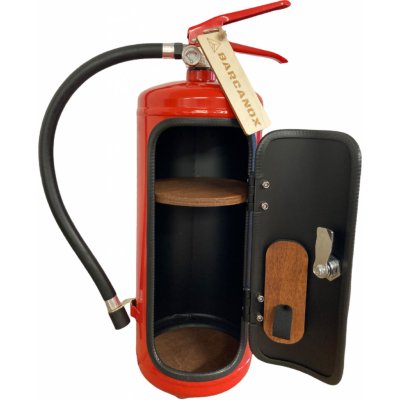 Barcanox Hasící přístroj červený Bar s hnědým dřevem Prázdný – Zboží Dáma