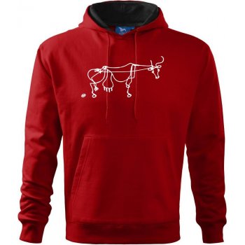 Kráva kreslená Mikina s kapucí hooded sweater Červená od 979 Kč - Heureka.cz
