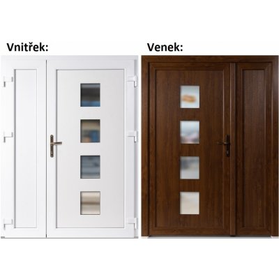 Soft Dvoukřídlé vchodové 010+Panel Plný Zlatý dub/bílá pravé 130 x 200 cm – Hledejceny.cz