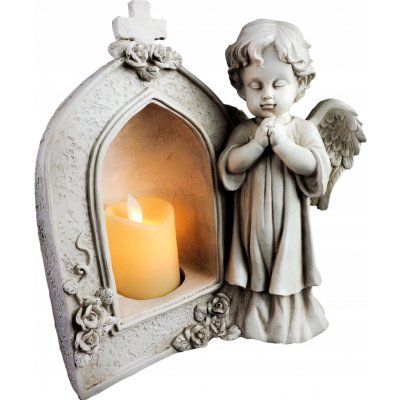 Figurka andělíčka Cortina bílá svítící 26 cm LED – Hledejceny.cz
