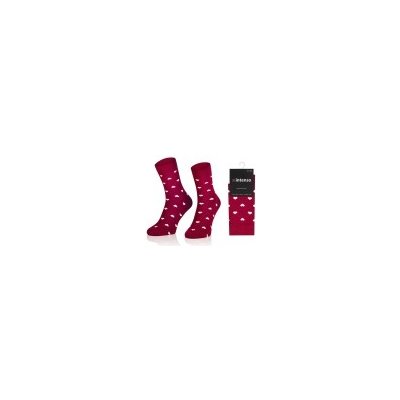Intenso elegantní pánské vysoké ponožky Vzor 7 Srdíčka červené
