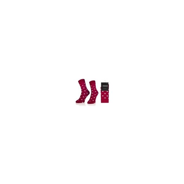  Intenso elegantní pánské vysoké ponožky Vzor 7 Srdíčka červené