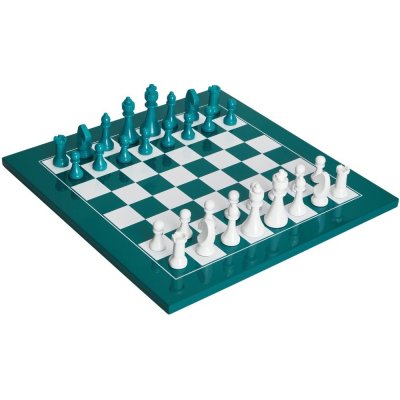 Šachy THE GAMBIT 35 cm, zelená, dřevo, Printworks – Zboží Živě