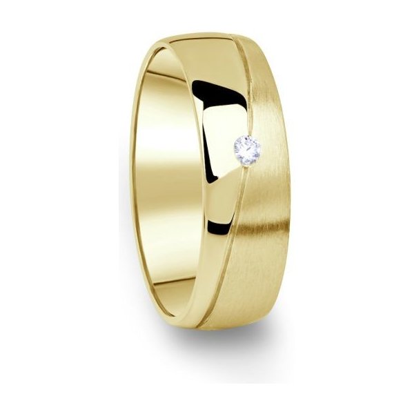 Danfil Zlatý dámský Snubní prsten DF 01 D ze žlutého zlata s briliantem od  18 611 Kč - Heureka.cz