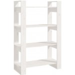 zahrada-XL Knihovna/dělicí stěna bílá 80x35x125 cm masivní borovice – Hledejceny.cz