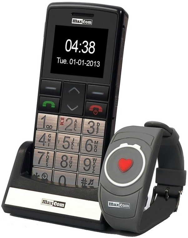 Téléphone portable senior Maxcom MM735bb avec bracelet SOS - Auriseo