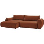 Bobochic Paris Terakotově oranžová rozkládací pohovka Lucien 314 cm levá – Hledejceny.cz