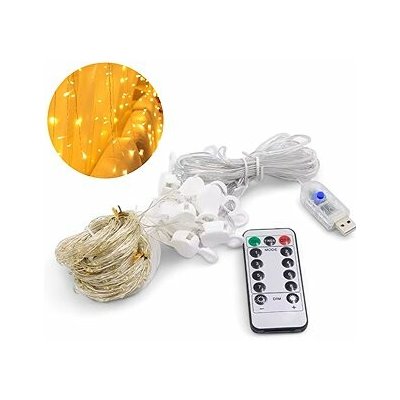 Senzanakupy Vnitřní USB mikro závěs 3 × 2 m 200 LED - 8 programů, časovač, háčky - teplá bílá – Sleviste.cz