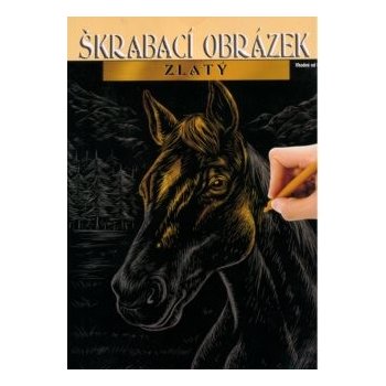 Artlover Škrabací obrázek zlatý Kůň