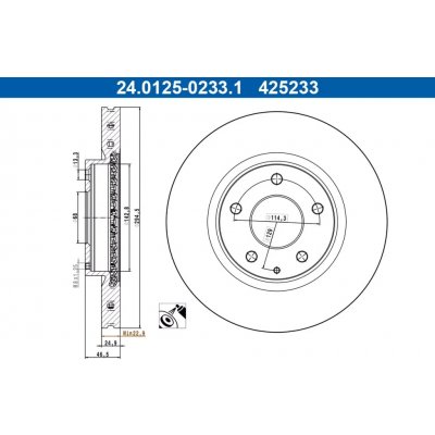 ATE Brzdový kotouč - 295 mm AT 425233 | Zboží Auto